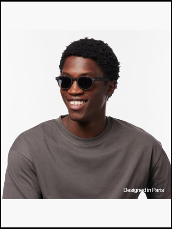 Unisex Pantos Sunglasses with Bio-based Frame, Scratch-Resistant Grey Lenses,